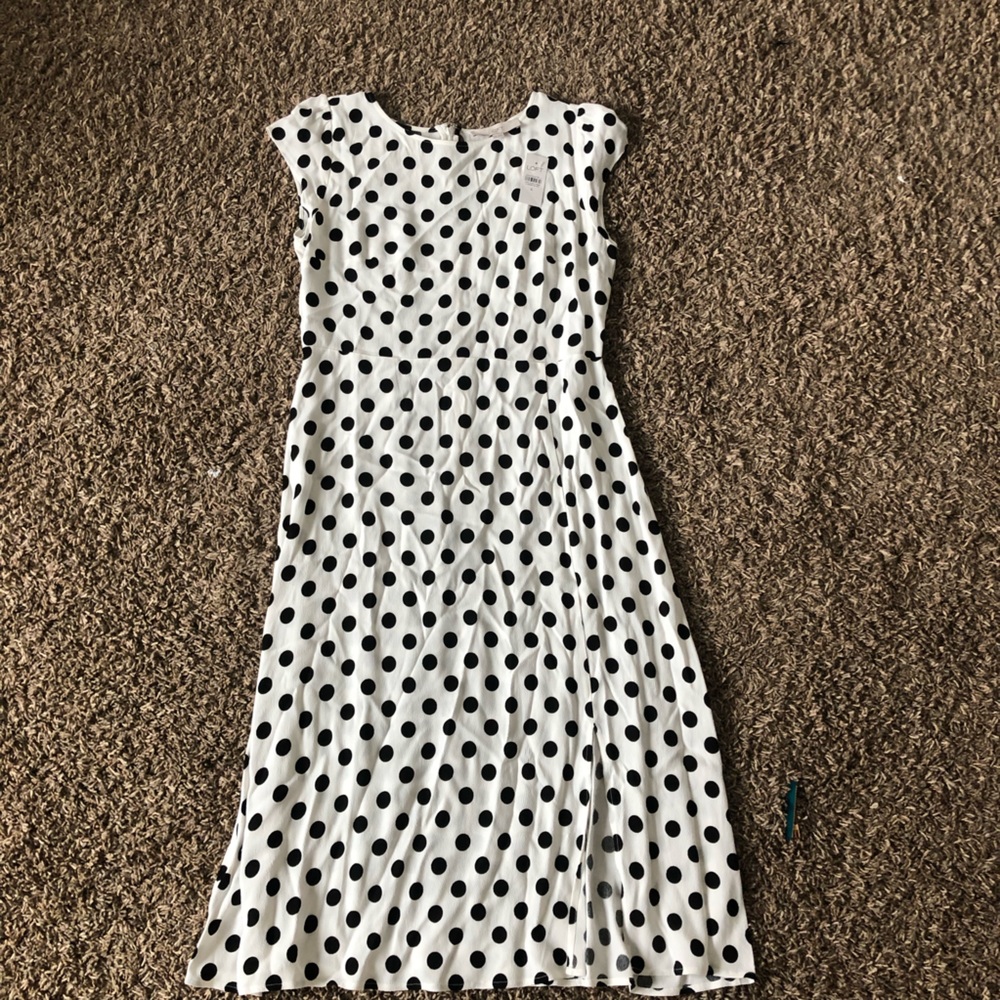 Loft Black and white Polkadot dress with tags